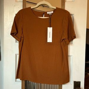 Calvin Klein orange blouse NWT